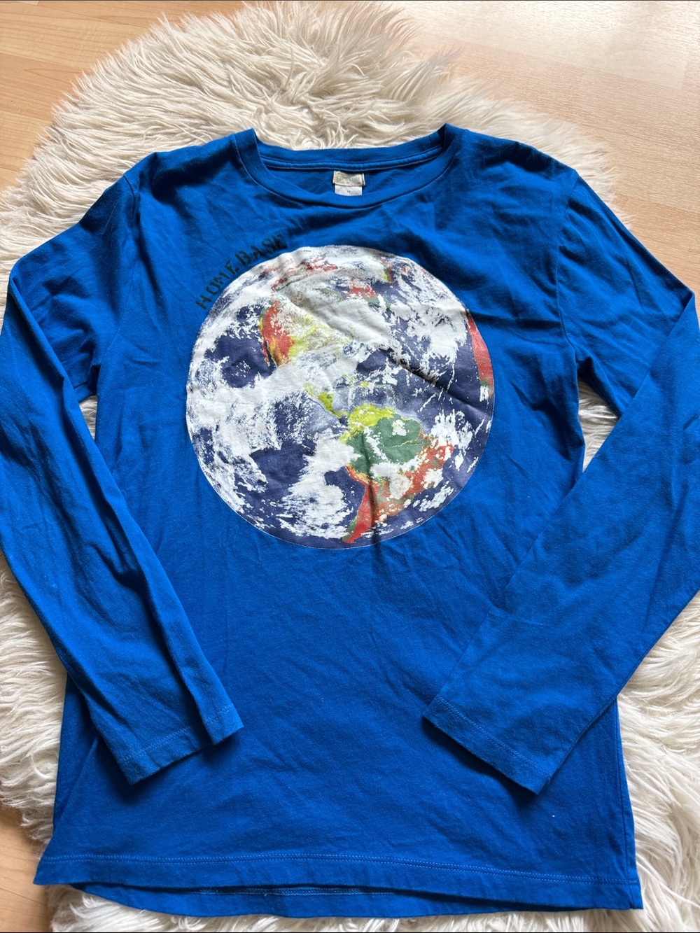 J Crew Crewcuts Boys Long Sleeve Blue Graphic Tee 14